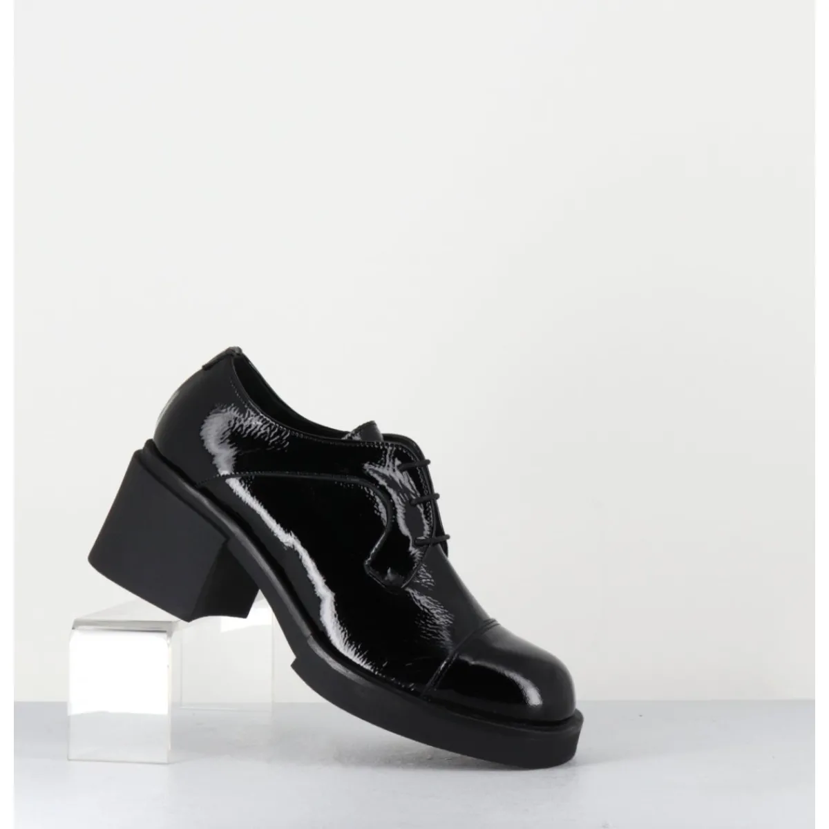Chaussures^GARRICE LAB Derbies à talon en cuir vernis souple - YOSHI NAPLAK NERO NOIR