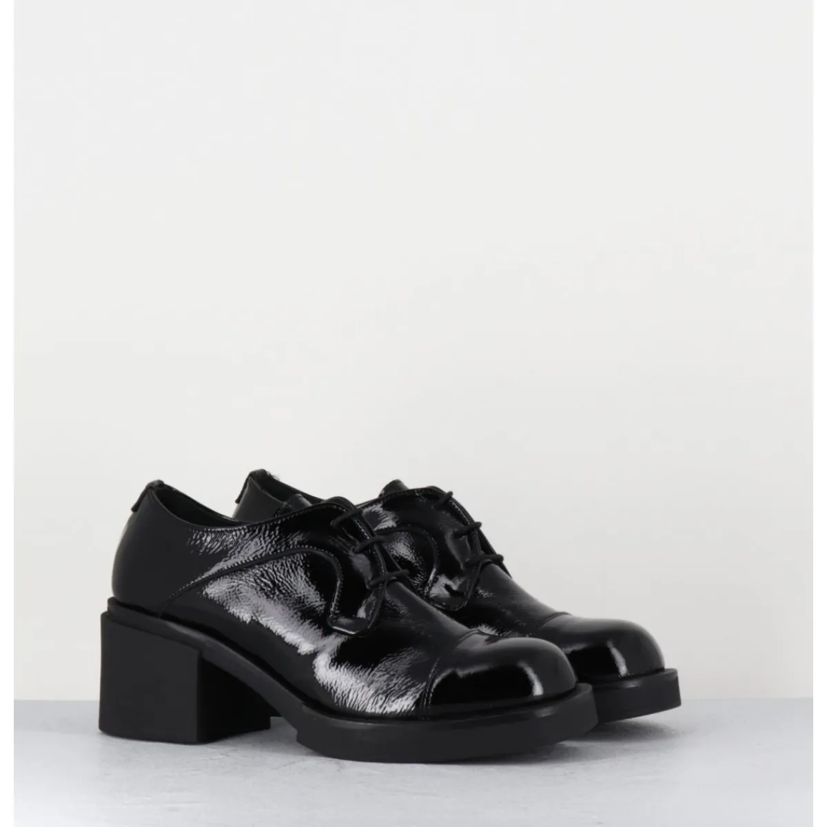Chaussures^GARRICE LAB Derbies à talon en cuir vernis souple - YOSHI NAPLAK NERO NOIR
