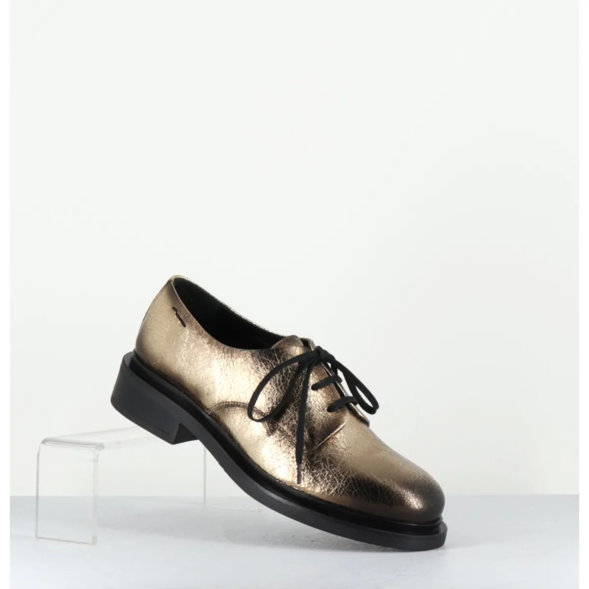 Chaussures^HOTTO Derbies en cuir craquelé doré effet usé - 61364 CRASH ORO DORE