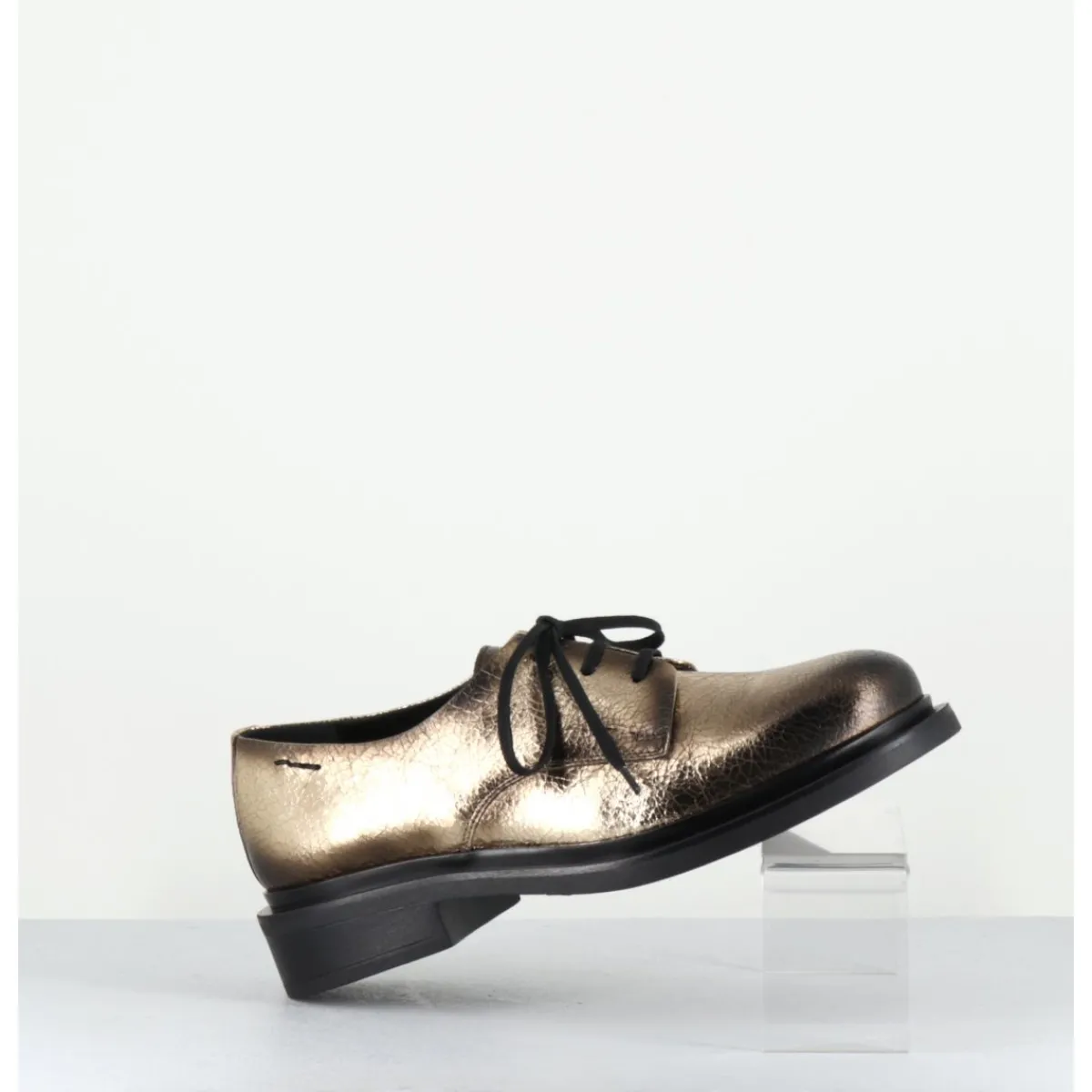 Chaussures^HOTTO Derbies en cuir craquelé doré effet usé - 61364 CRASH ORO DORE
