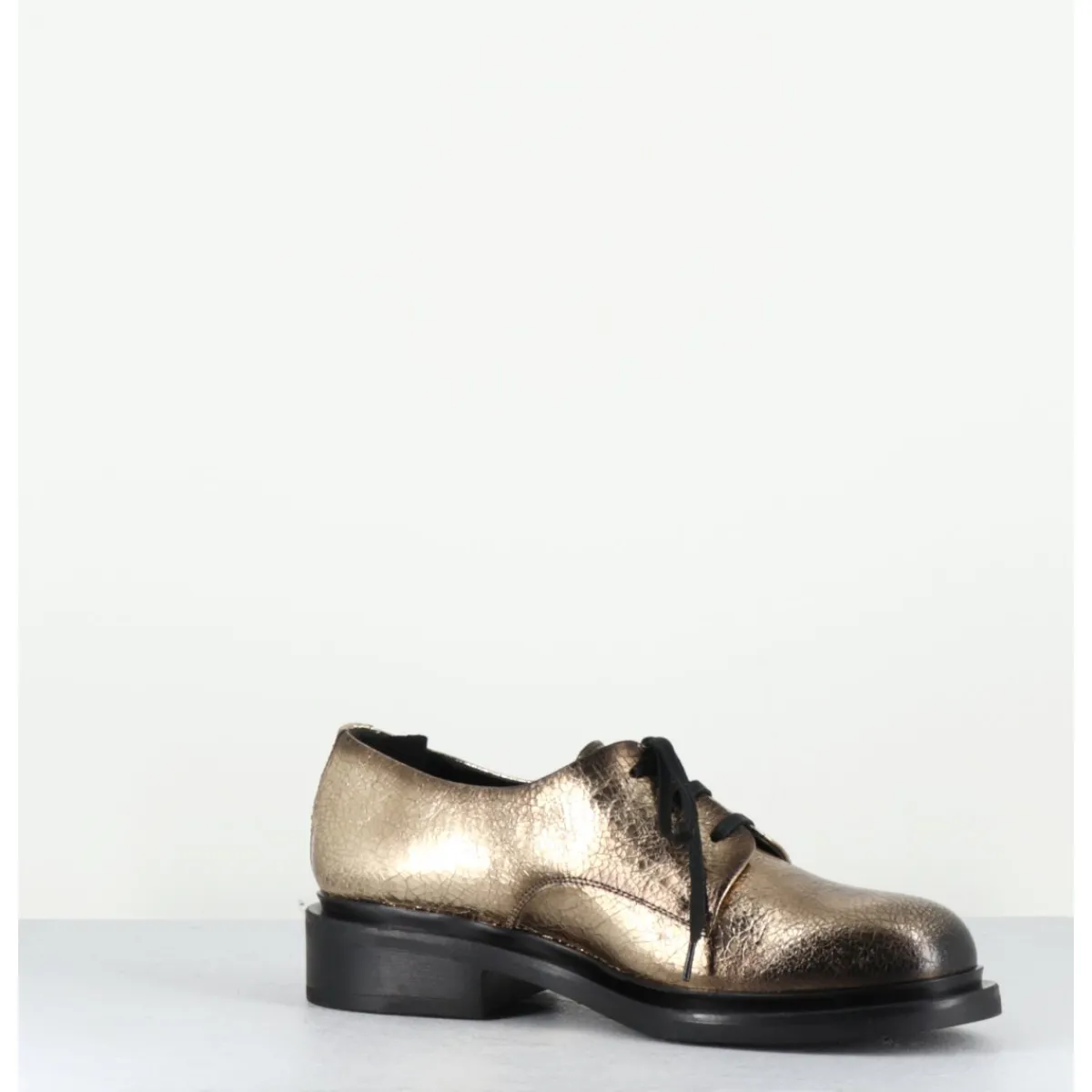 Chaussures^HOTTO Derbies en cuir craquelé doré effet usé - 61364 CRASH ORO DORE