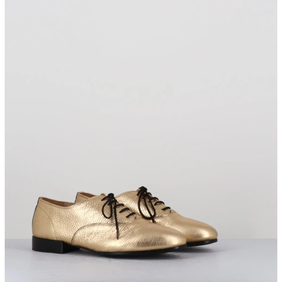 Chaussures^TO&CO Derbies minimalistes en cuir doré - STJA COW PLATINO DORE