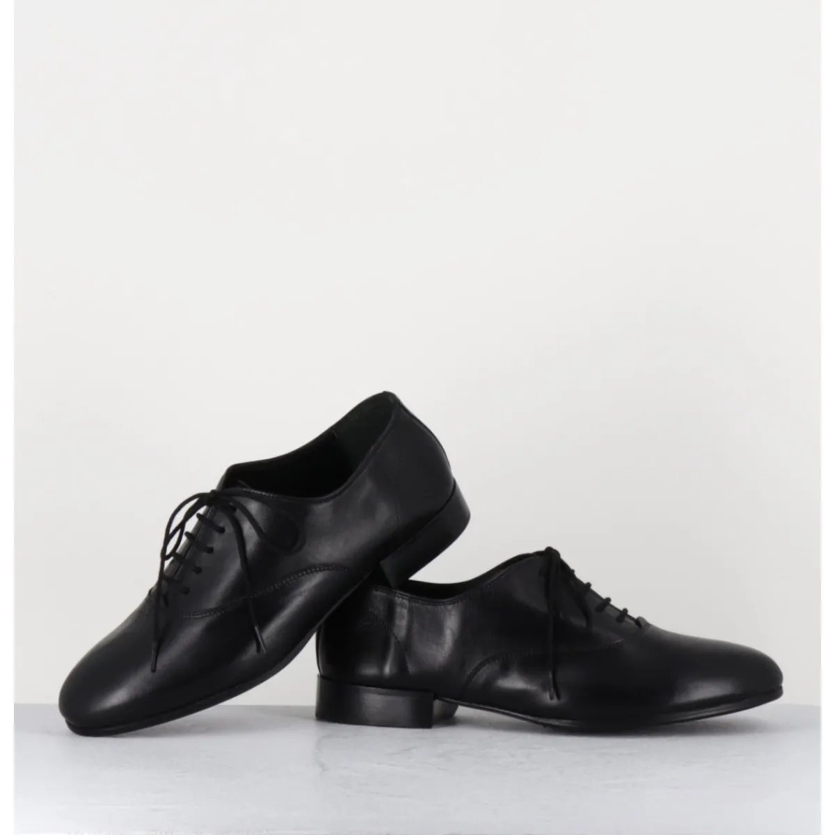 Chaussures^TO&CO Derbies minimalistes en cuir souple - STJA COW BLACK NOIR
