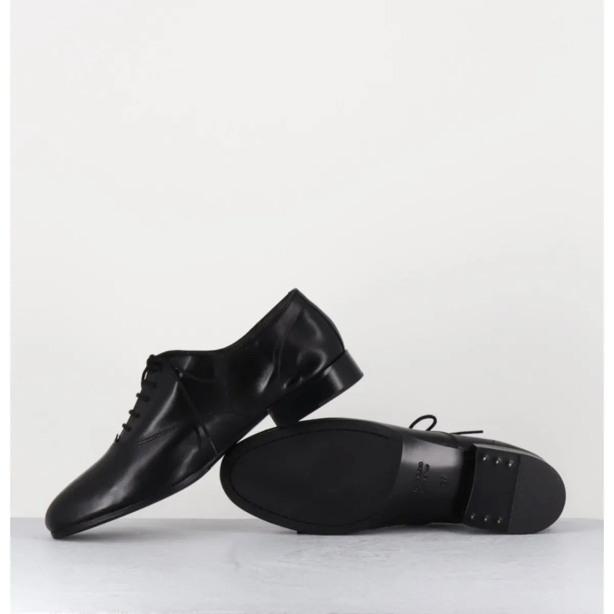 Chaussures^TO&CO Derbies minimalistes en cuir souple - STJA COW BLACK NOIR