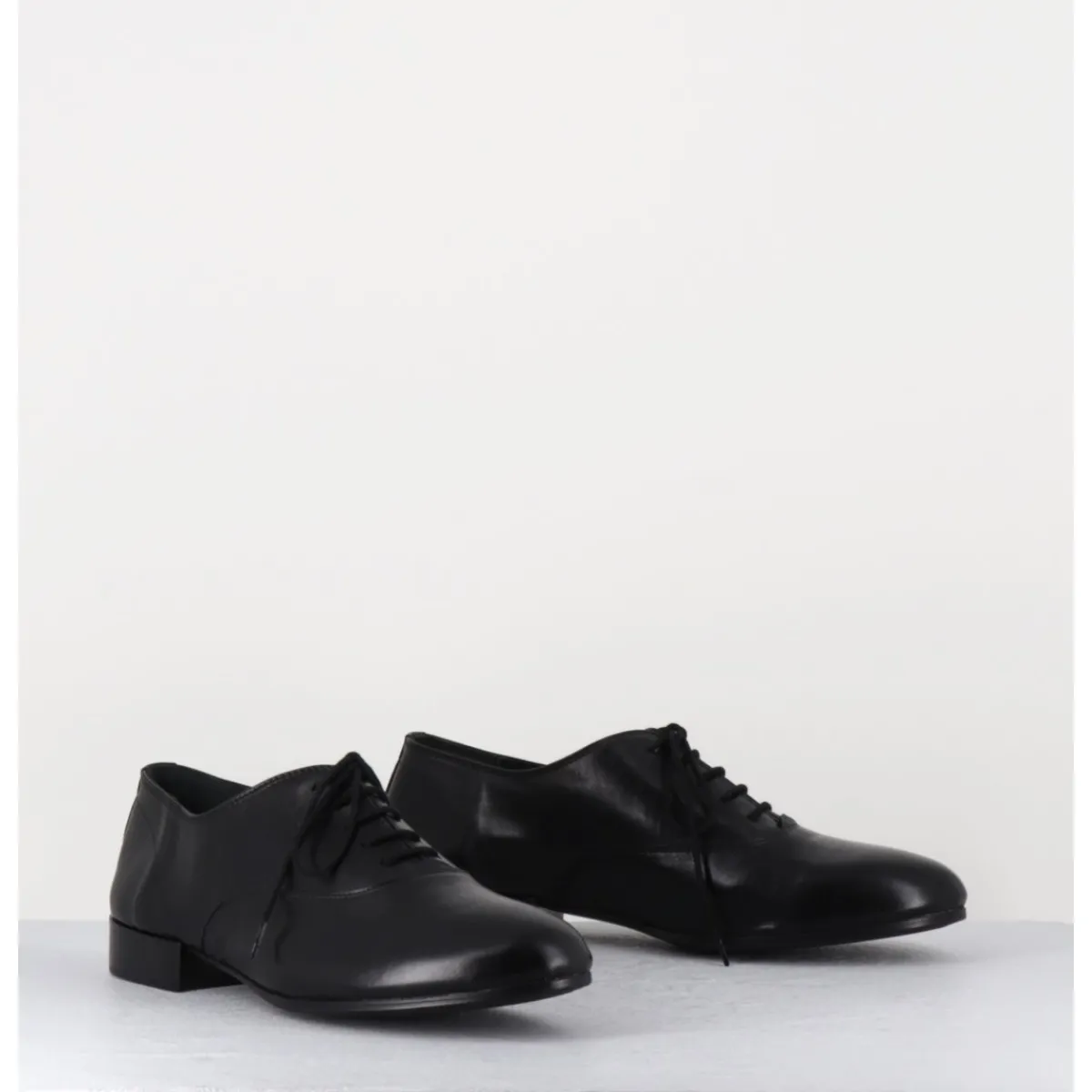 Chaussures^TO&CO Derbies minimalistes en cuir souple - STJA COW BLACK NOIR