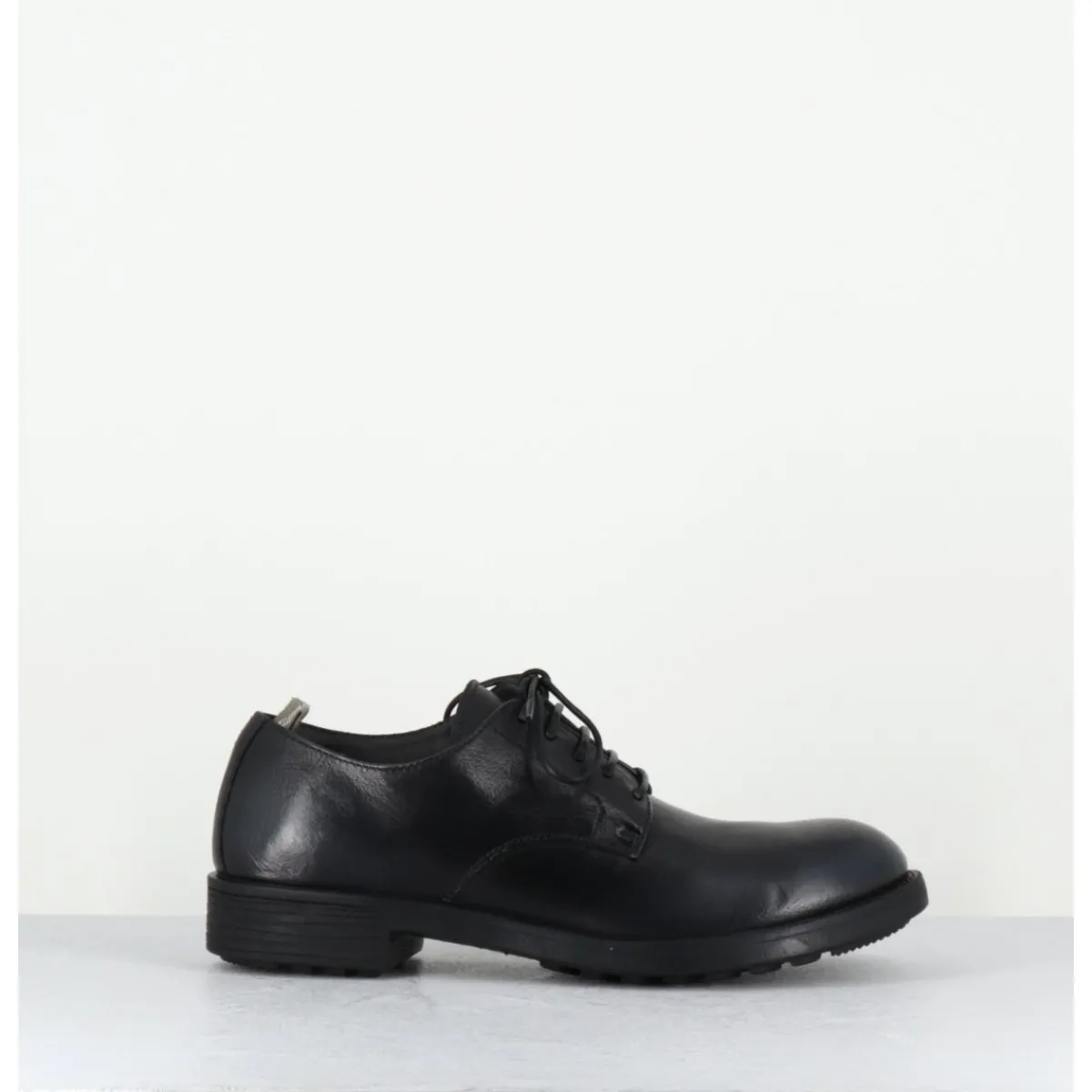 Chaussures^OFFICINE CREATIVE Derbies souples à lacets en cuir brossé noir & bleu - SERGEANT101 SUPERNERO