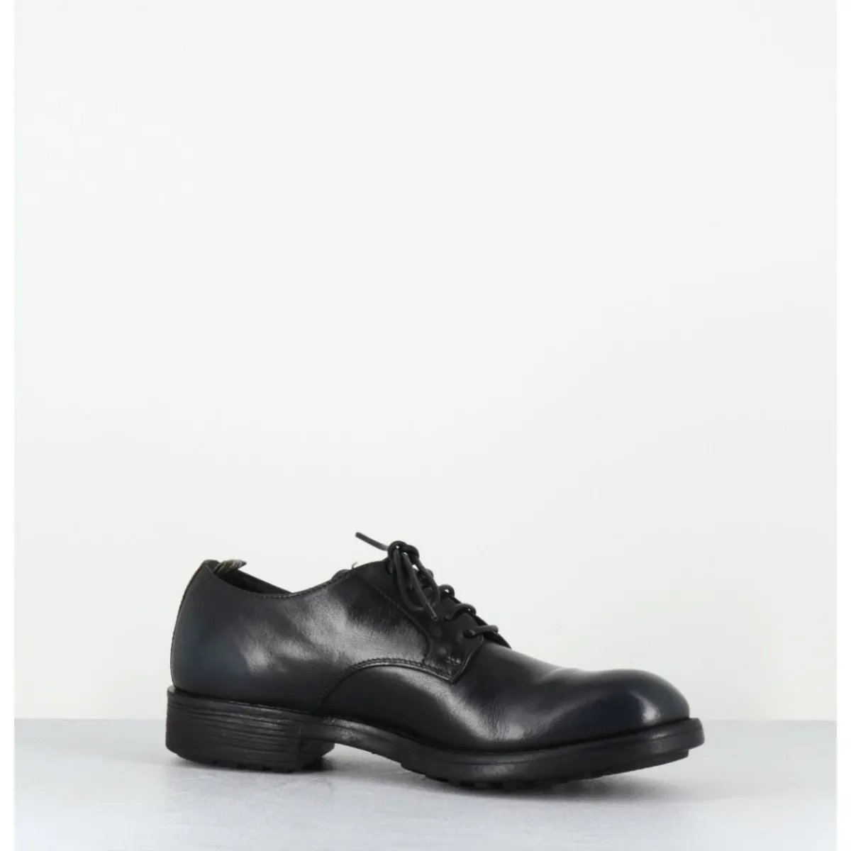 Chaussures^OFFICINE CREATIVE Derbies souples à lacets en cuir brossé noir & bleu - SERGEANT101 SUPERNERO