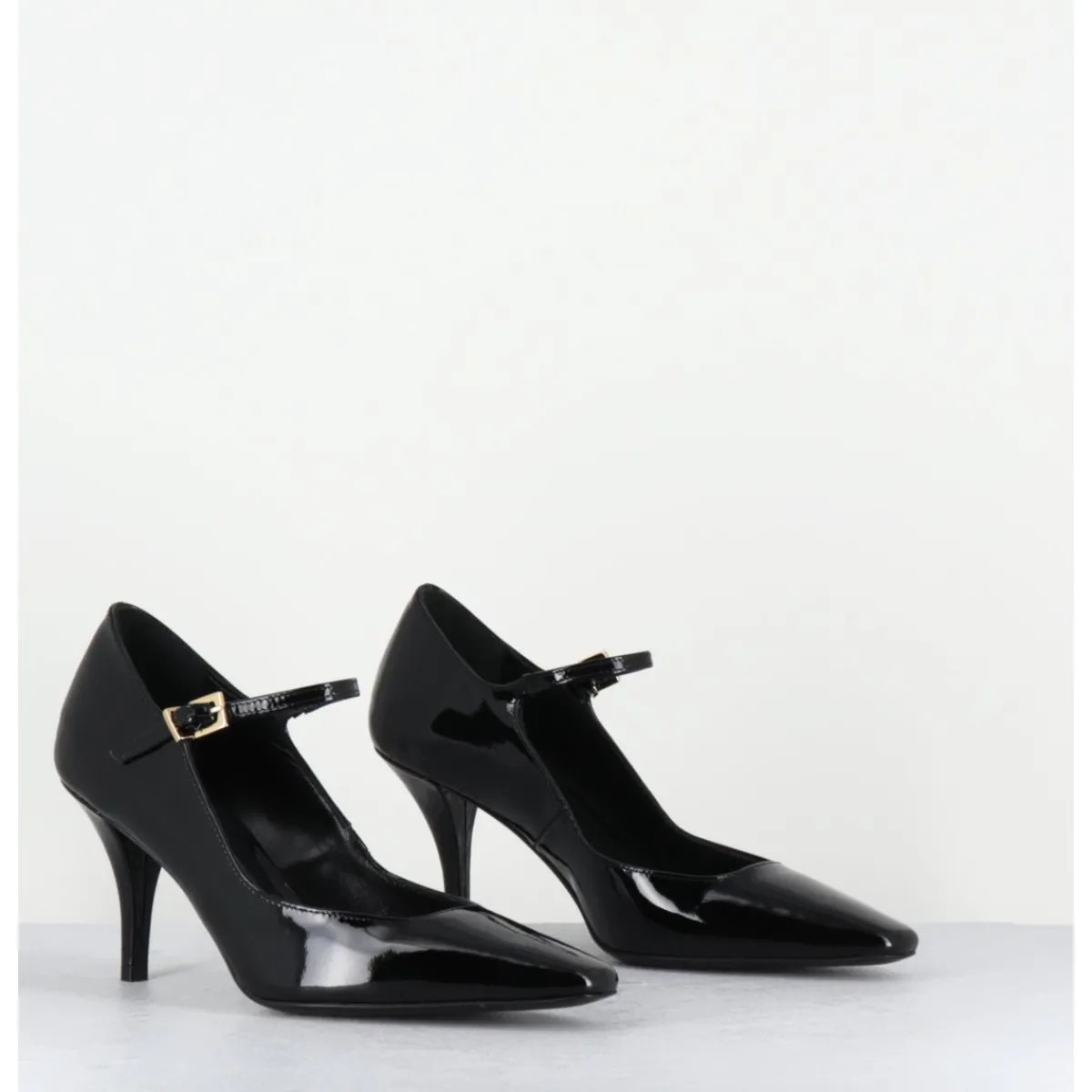 Chaussures^GARRICE LAB Escarpins à bride talon fin en cuir vernis - GELA2 VERNICE NERA NOIR