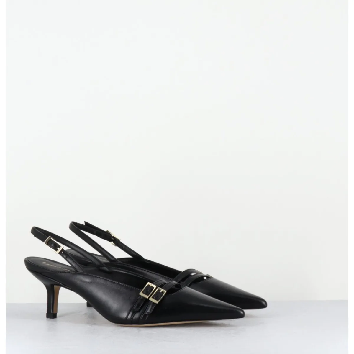 Chaussures^GARRICE LAB Escarpins bout pointu buckle slingback en cuir - DIRNA NAPPA NERO NOIR