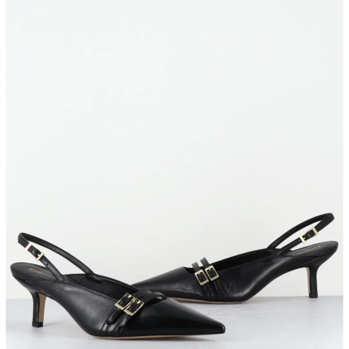 Chaussures^GARRICE LAB Escarpins bout pointu buckle slingback en cuir - DIRNA NAPPA NERO NOIR