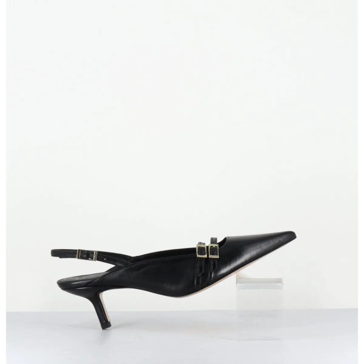 Chaussures^GARRICE LAB Escarpins bout pointu buckle slingback en cuir - DIRNA NAPPA NERO NOIR