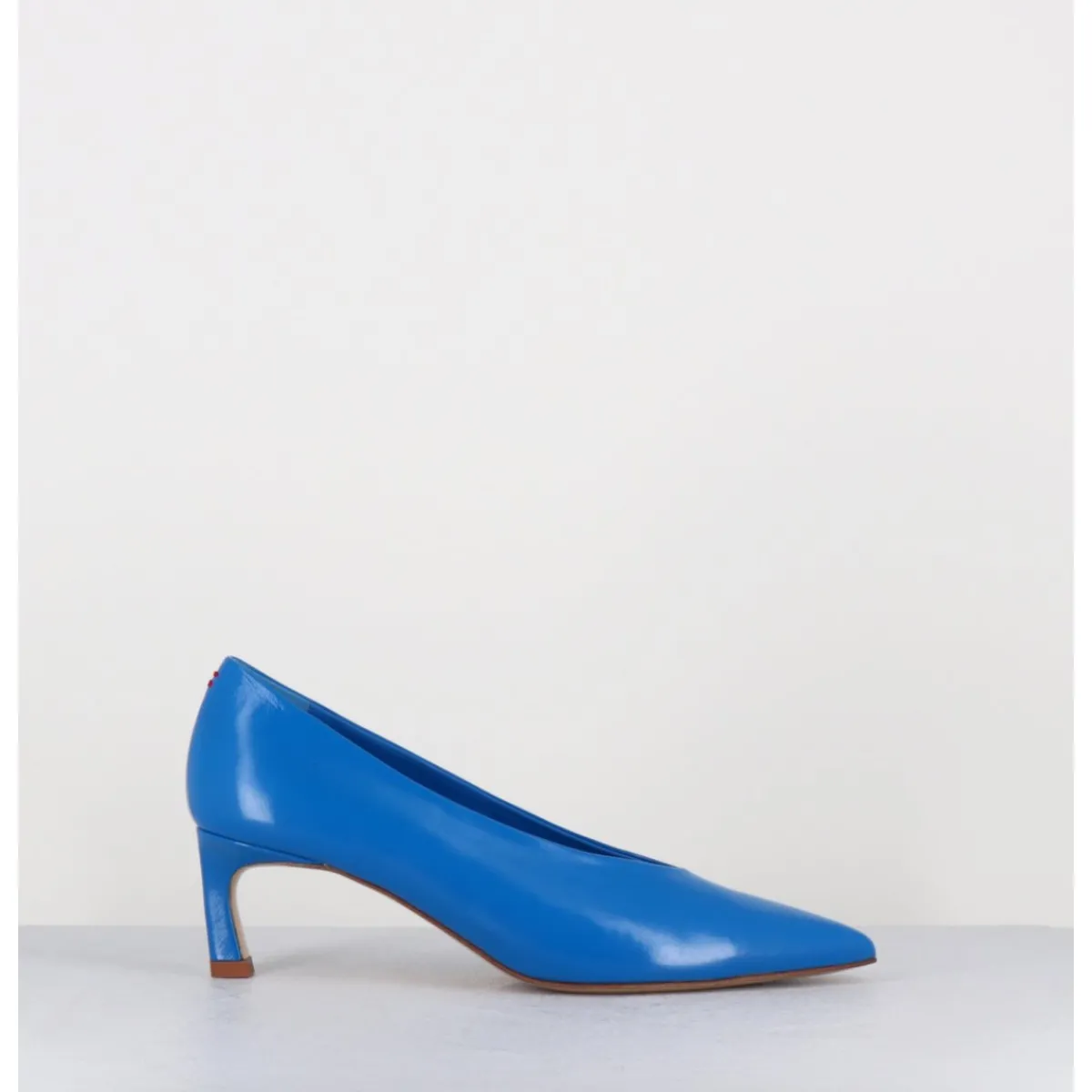 Chaussures^HALMANERA Escarpins bout pointu en cuir petit talon - VALE10 GLAZE ATOLLO BLEU