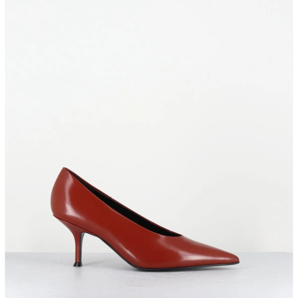 Chaussures^LELLA BALDI Escarpins bout pointu en cuir glacé - LT2434 SPAZZO RUGGINE BRIQUE