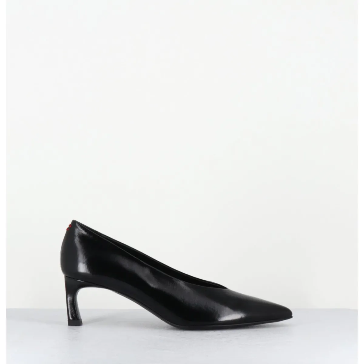 Chaussures^HALMANERA Escarpins bout pointu en cuir petit talon - VALE10 GLAZE NERO NOIR