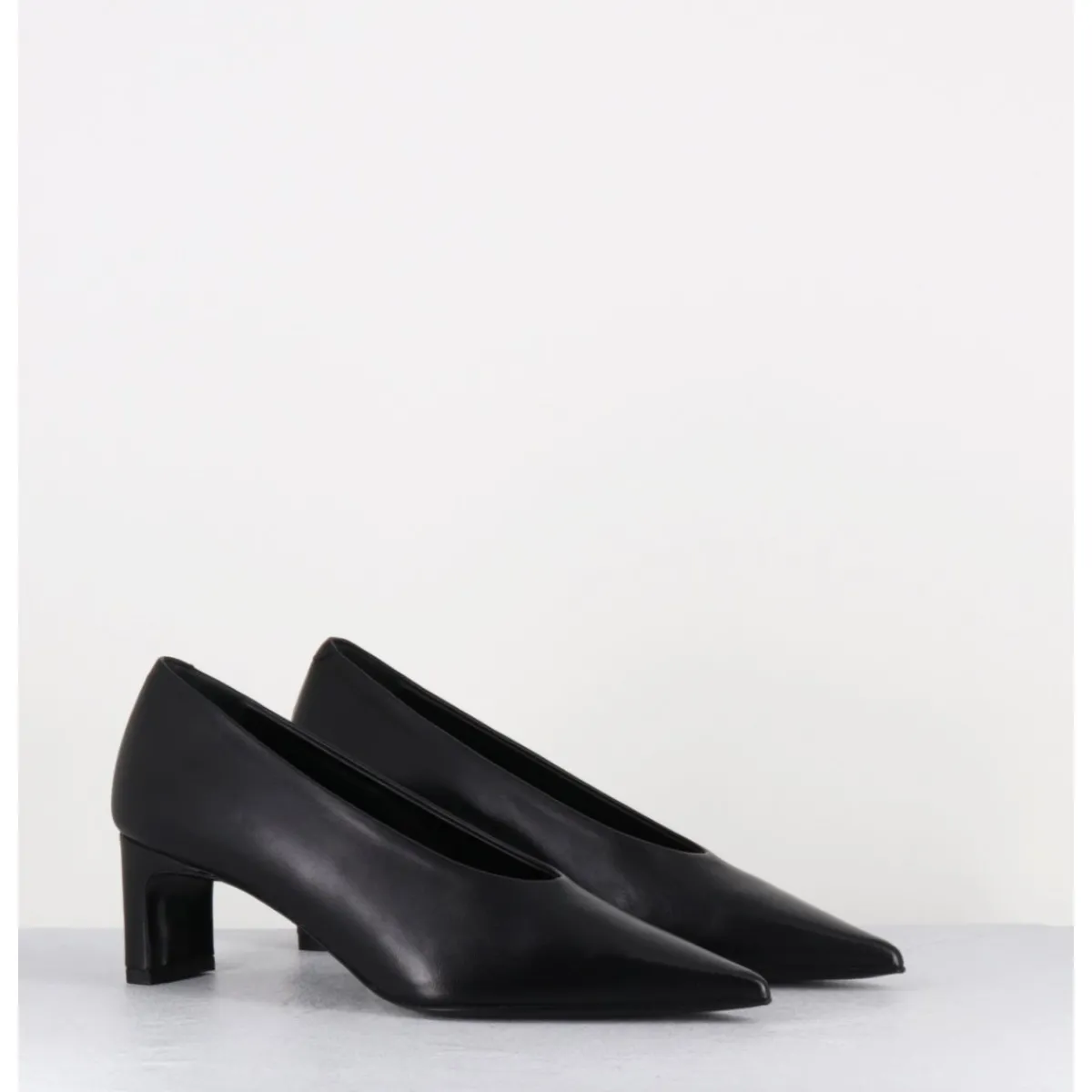 Chaussures^TO&CO Escarpins bout pointu petit talon en cuir - SLIDE24 NAPPA NERO NOIR