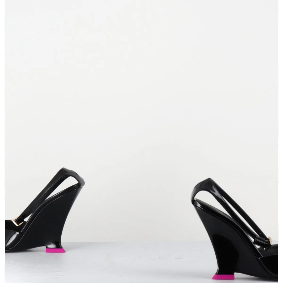 Chaussures^3JUIN Escarpins bout pointu vernis talon compensé y2k -CLEA PATENT BLACK NOIR