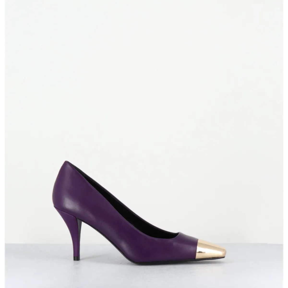 Chaussures^GARRICE LAB Escarpins en cuir talon fin bout métal or - KECHA2 NAPPA VIOLA VIOLET