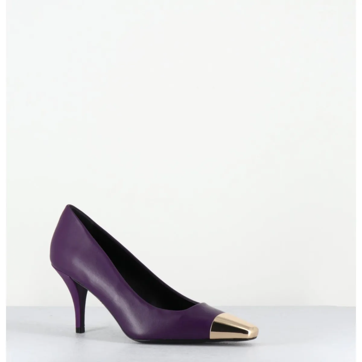 Chaussures^GARRICE LAB Escarpins en cuir talon fin bout métal or - KECHA2 NAPPA VIOLA VIOLET