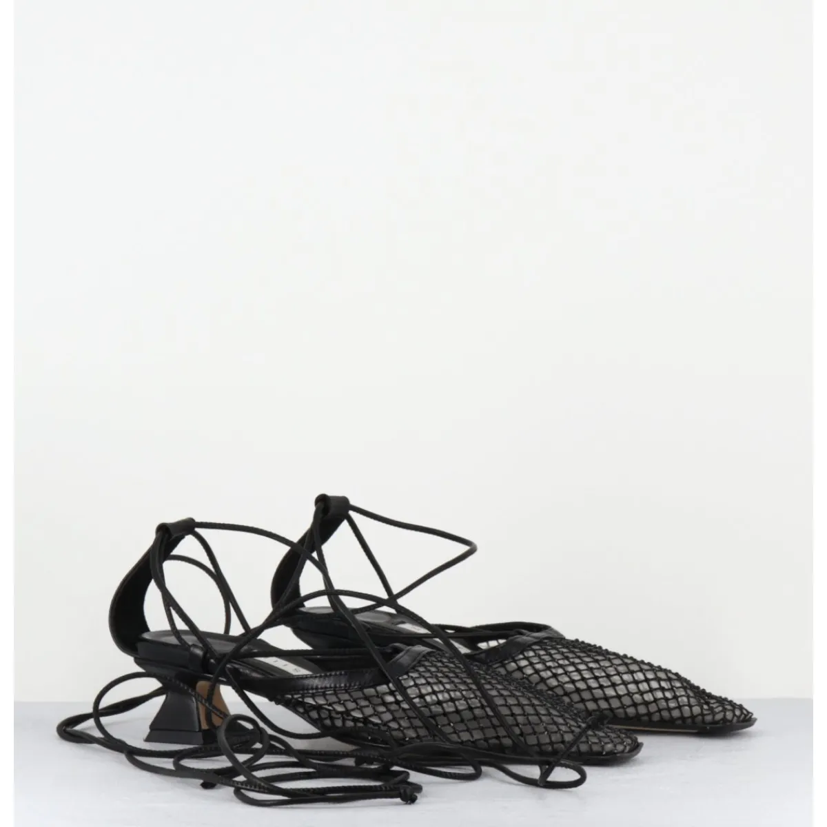Chaussures^MIISTA Escarpins petit talon cuir et mesh - ANDES MESH SANDAL NOIR
