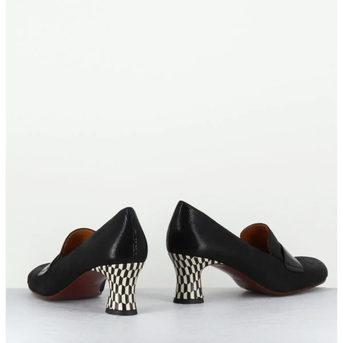 Mocassins | Chaussures^CHIE MIHARA Escarpins rétro cuir imprimé & coeur rouge - MYMARA JEEP NEGRO NOIR