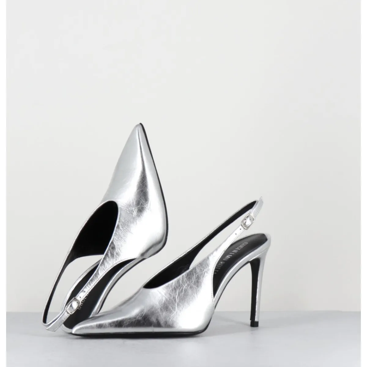 Chaussures^ROTTA Escarpins slingback talon haut en cuir - FEEL SCRATCH SILVER ARGENT