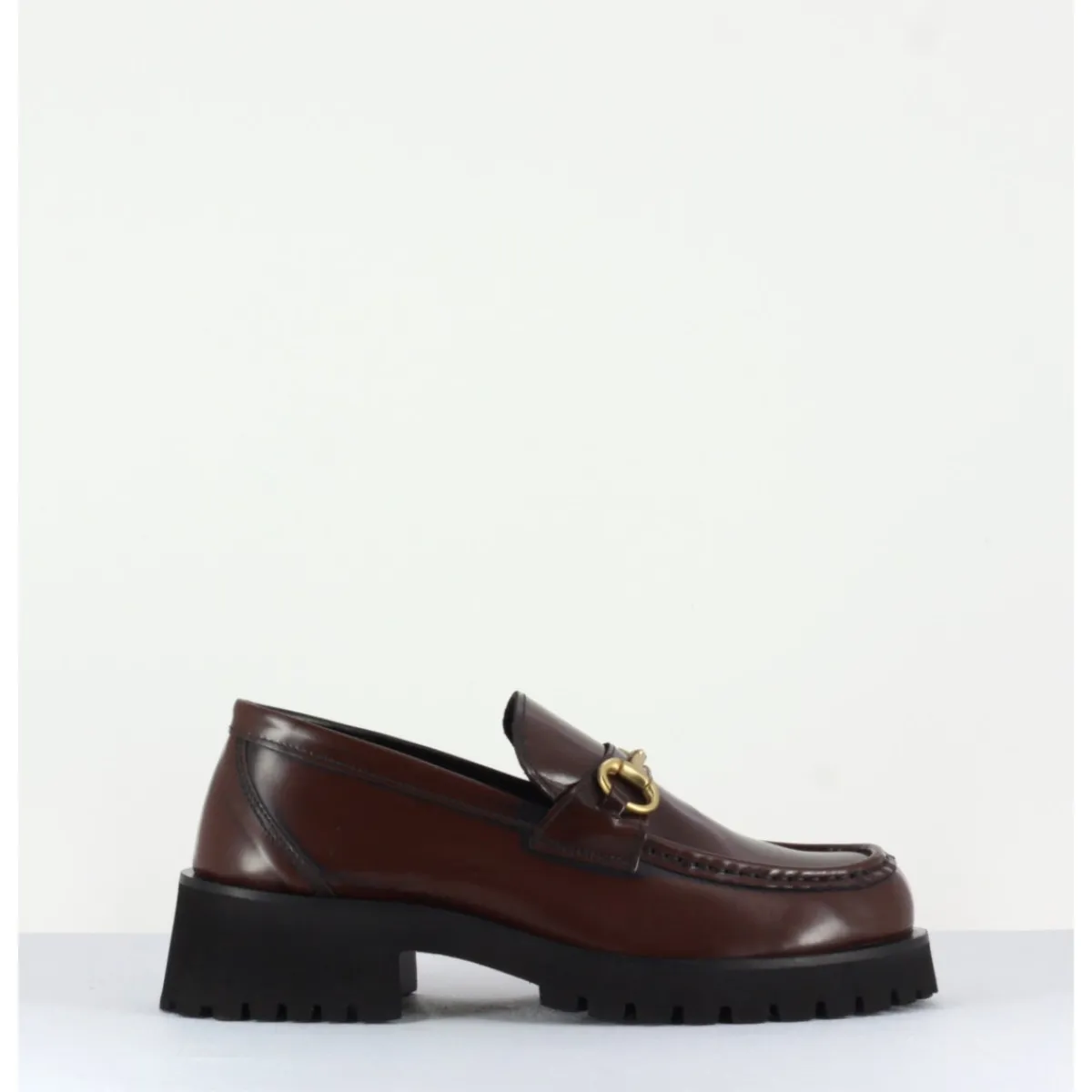 Mocassins | Chaussures^GARRICE LAB Mocassin en cuir à mors doré & semelle micro - 21JMC30 MORO MARRON