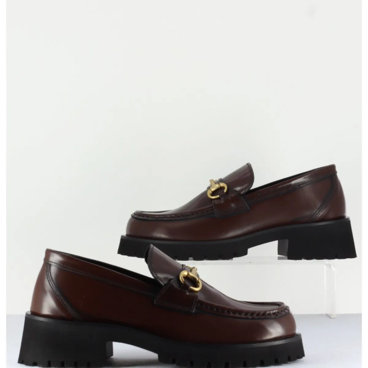 Mocassins | Chaussures^GARRICE LAB Mocassin en cuir à mors doré & semelle micro - 21JMC30 MORO MARRON