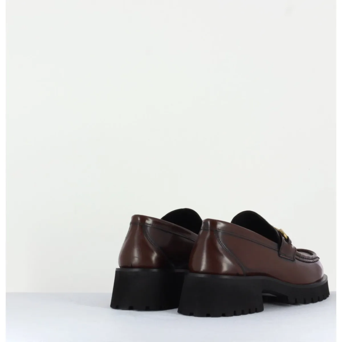 Mocassins | Chaussures^GARRICE LAB Mocassin en cuir à mors doré & semelle micro - 21JMC30 MORO MARRON