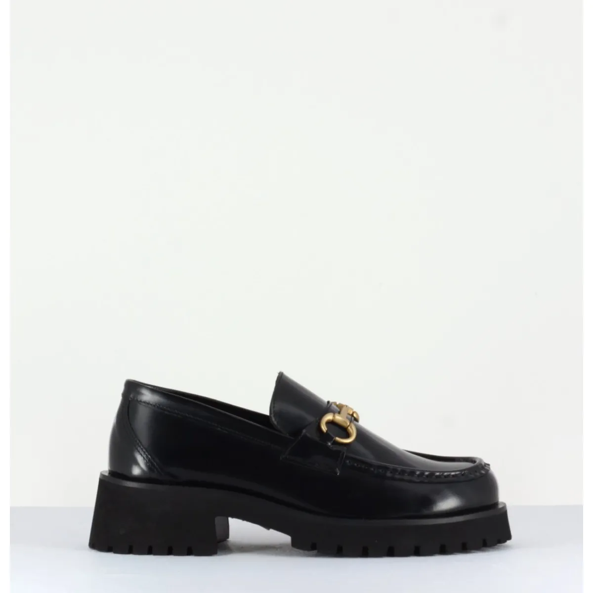 Mocassins | Chaussures^GARRICE LAB Mocassin en cuir à mors doré & semelle micro - 21JMC30 NERO NOIR