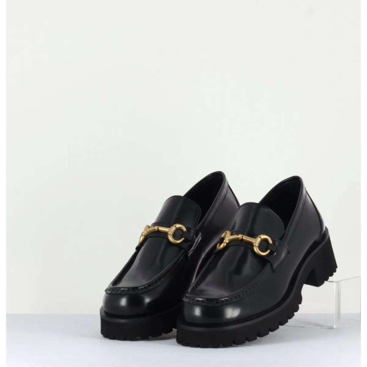 Mocassins | Chaussures^GARRICE LAB Mocassin en cuir à mors doré & semelle micro - 21JMC30 NERO NOIR