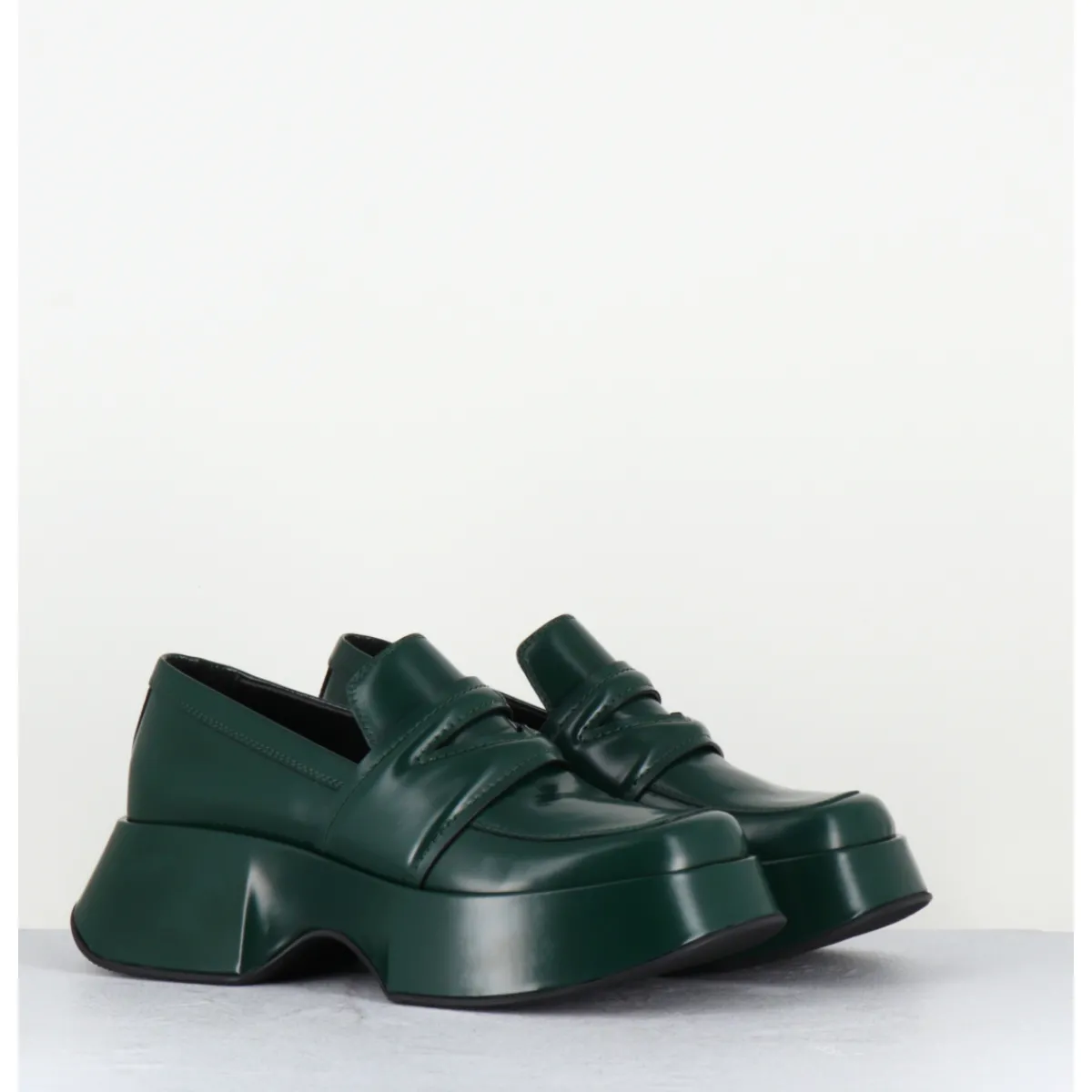 Mocassins | Chaussures^VIC MATIE Mocassins à plateforme en cuir glacé - 1F2402D LATTEX GREEN VERT
