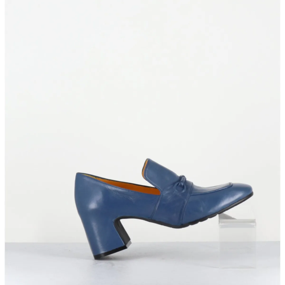 Mocassins | Chaussures^MARA BINI Mocassins à talon en cuir souple jean - F511 SETA JEANS BLEU