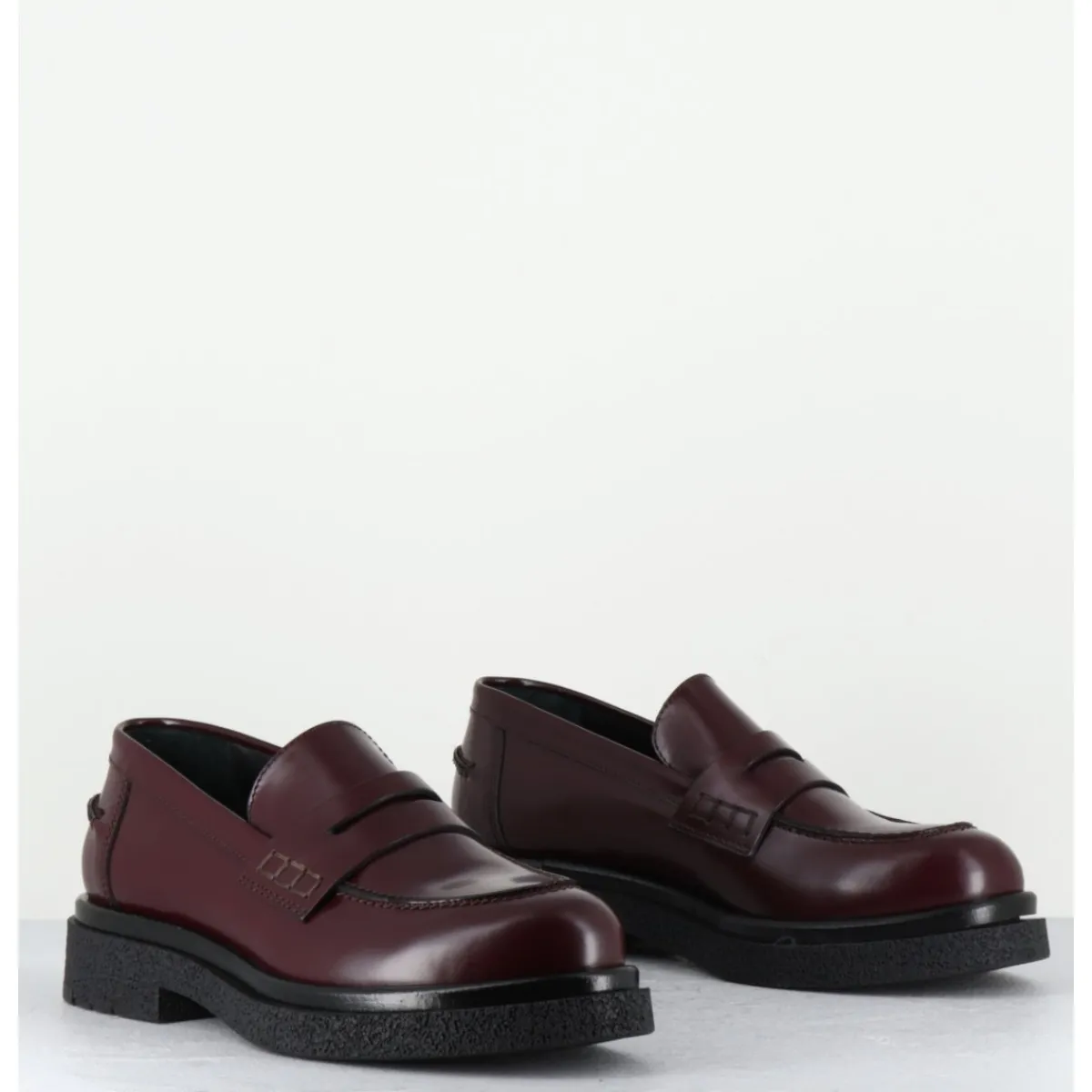 Mocassins | Chaussures^OA NON FASHION Mocassins en cuir glacé x semelle légère - AL100 ABRASIVATO BORDEAU