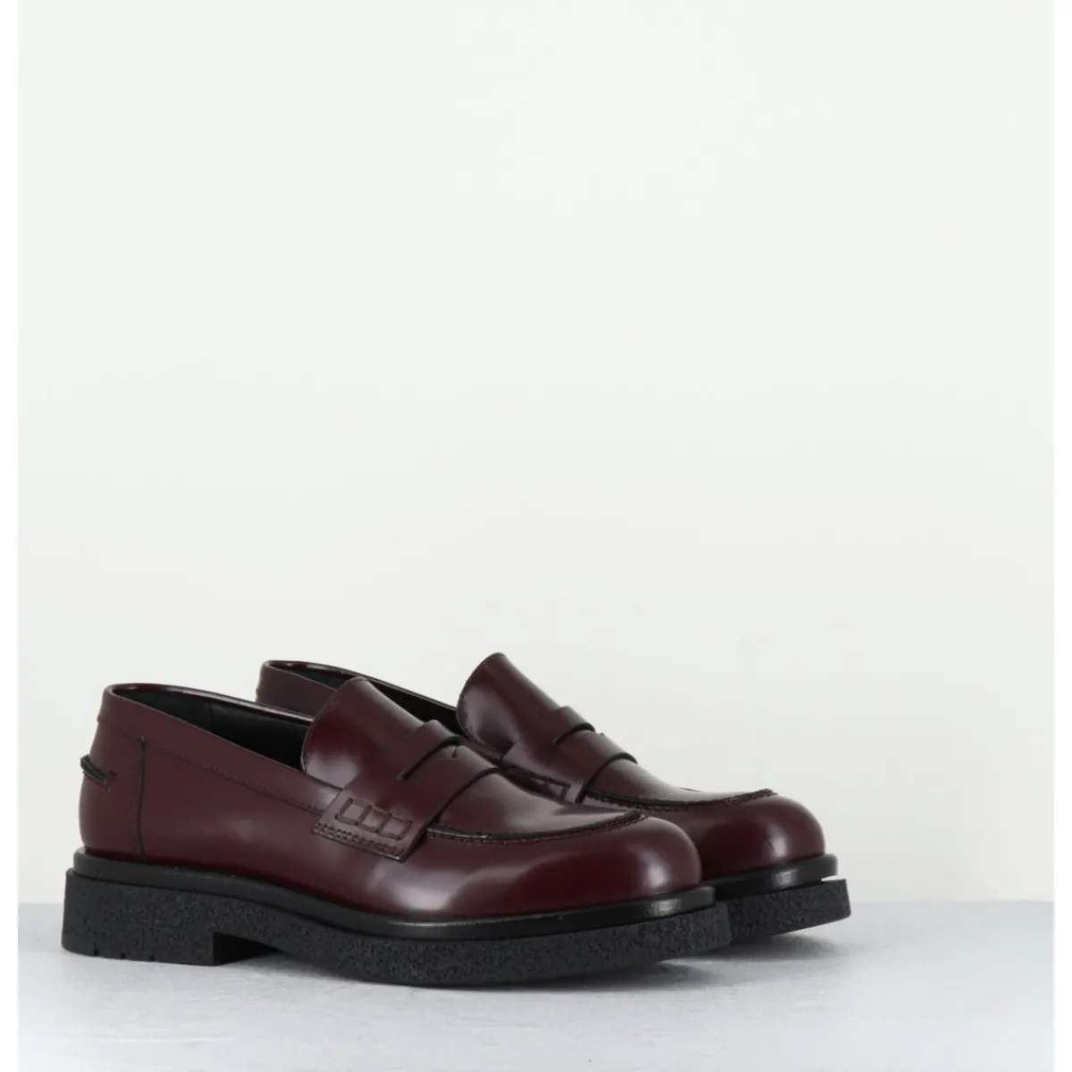 Mocassins | Chaussures^OA NON FASHION Mocassins en cuir glacé x semelle légère - AL100 ABRASIVATO BORDEAU