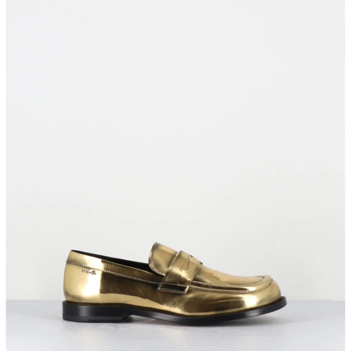 Mocassins | Chaussures^HOTTO Mocassins en cuir glacé or brossé bout asymétrique - 66606 LUX ORO DORE