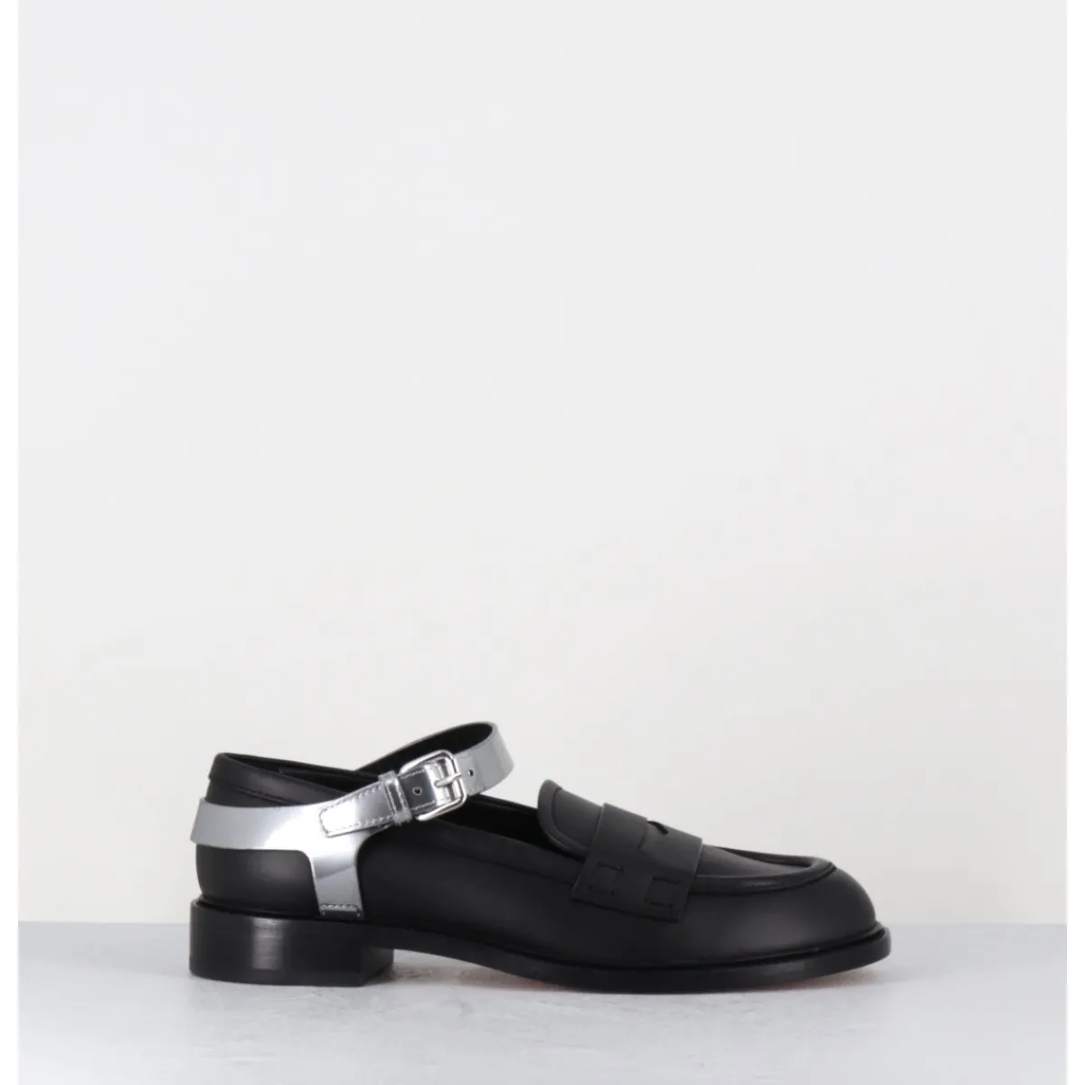 Mocassins | Chaussures^AGL Mocassins en cuir & bride harnais argent - OLIVIA NERO SILVER NOIR