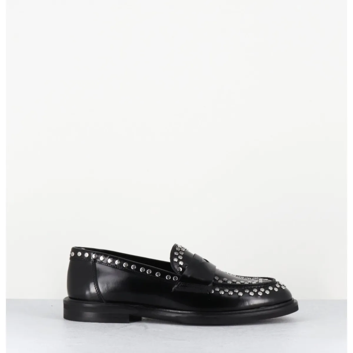 Mocassins | Chaussures^GARRICE LAB Mocassins en cuir & rivets argent semelle gomme - AVERSA ABRA NERO NOIR