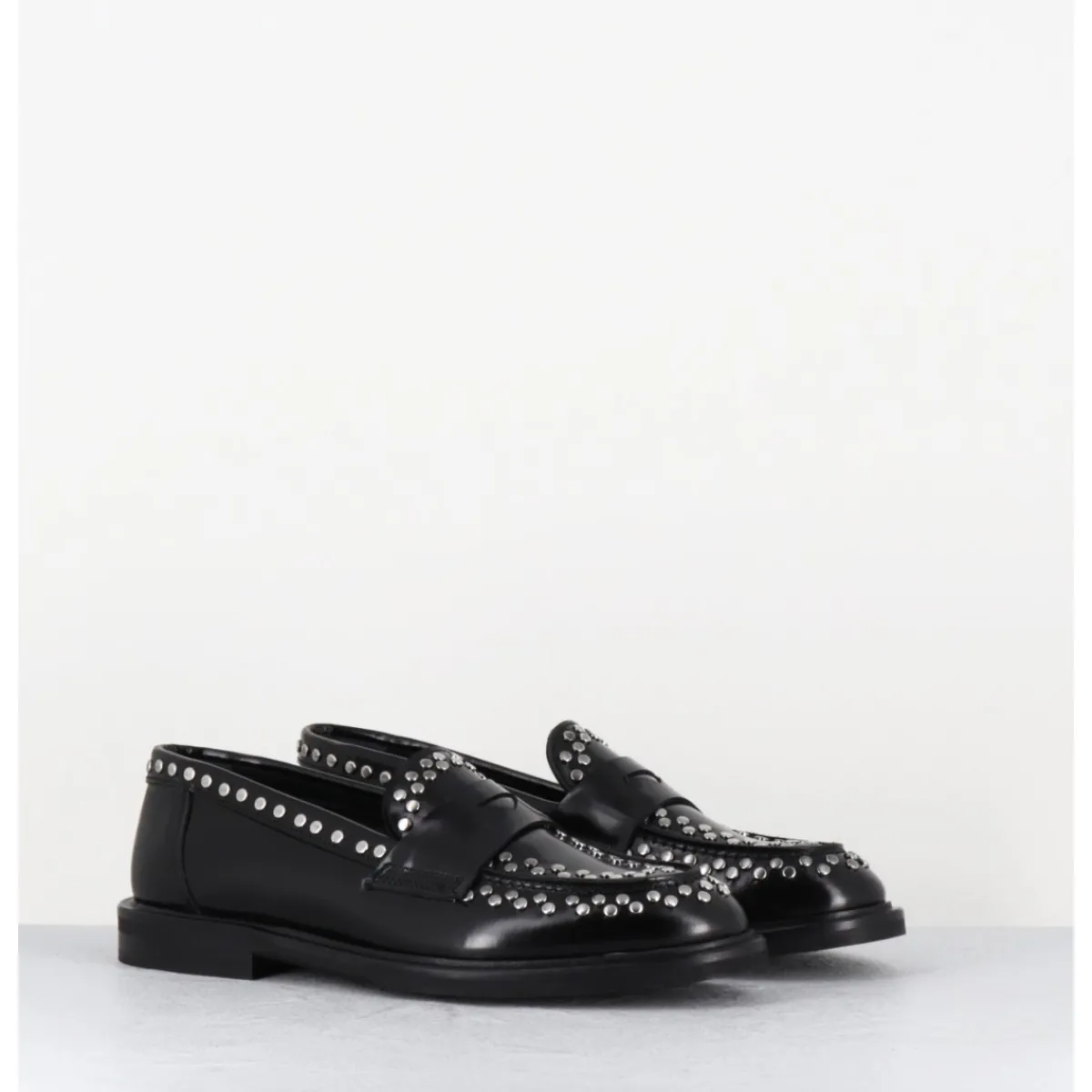 Mocassins | Chaussures^GARRICE LAB Mocassins en cuir & rivets argent semelle gomme - AVERSA ABRA NERO NOIR