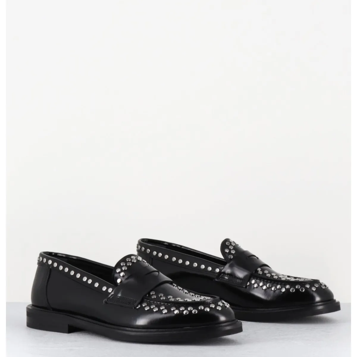 Mocassins | Chaussures^GARRICE LAB Mocassins en cuir & rivets argent semelle gomme - AVERSA ABRA NERO NOIR