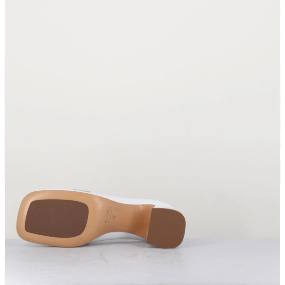 Mocassins^MARA BINI Mocassins petit talon naplak & mors doré - Q167 NAPLAK WHITE BLANC