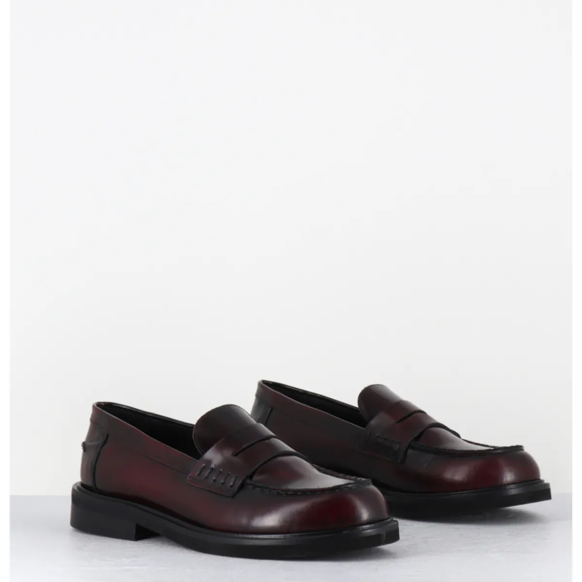 Mocassins | Chaussures^GARRICE LAB Mocassins plats à bout rond en cuir glacé x - CHINO ASPORT BORDO BORDEAU