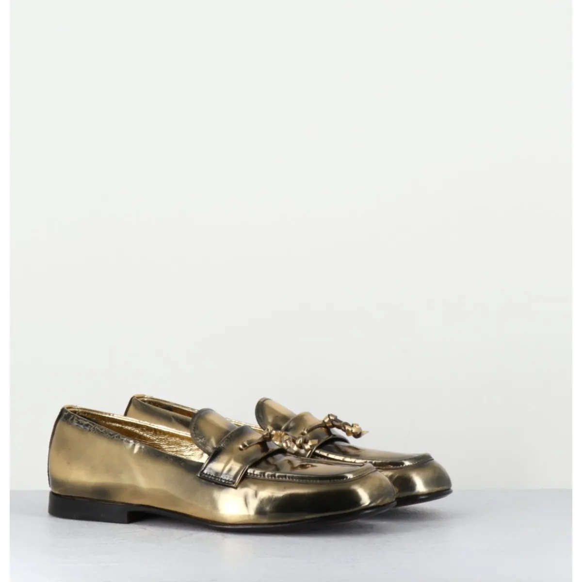 Mocassins | Chaussures^HOTTO Mocassins souple en cuir métallisé doré - 60264 CAPRA SUPER ORO DORE