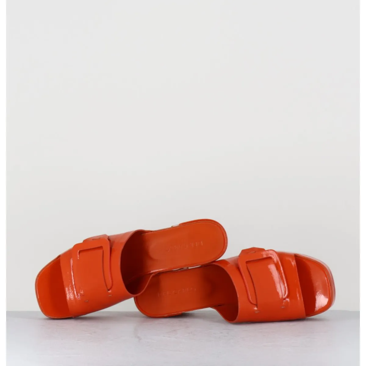 Plateformes^DEL CARLO Mules à plateforme petit talon vernis - 11532 VETRO ORANGE