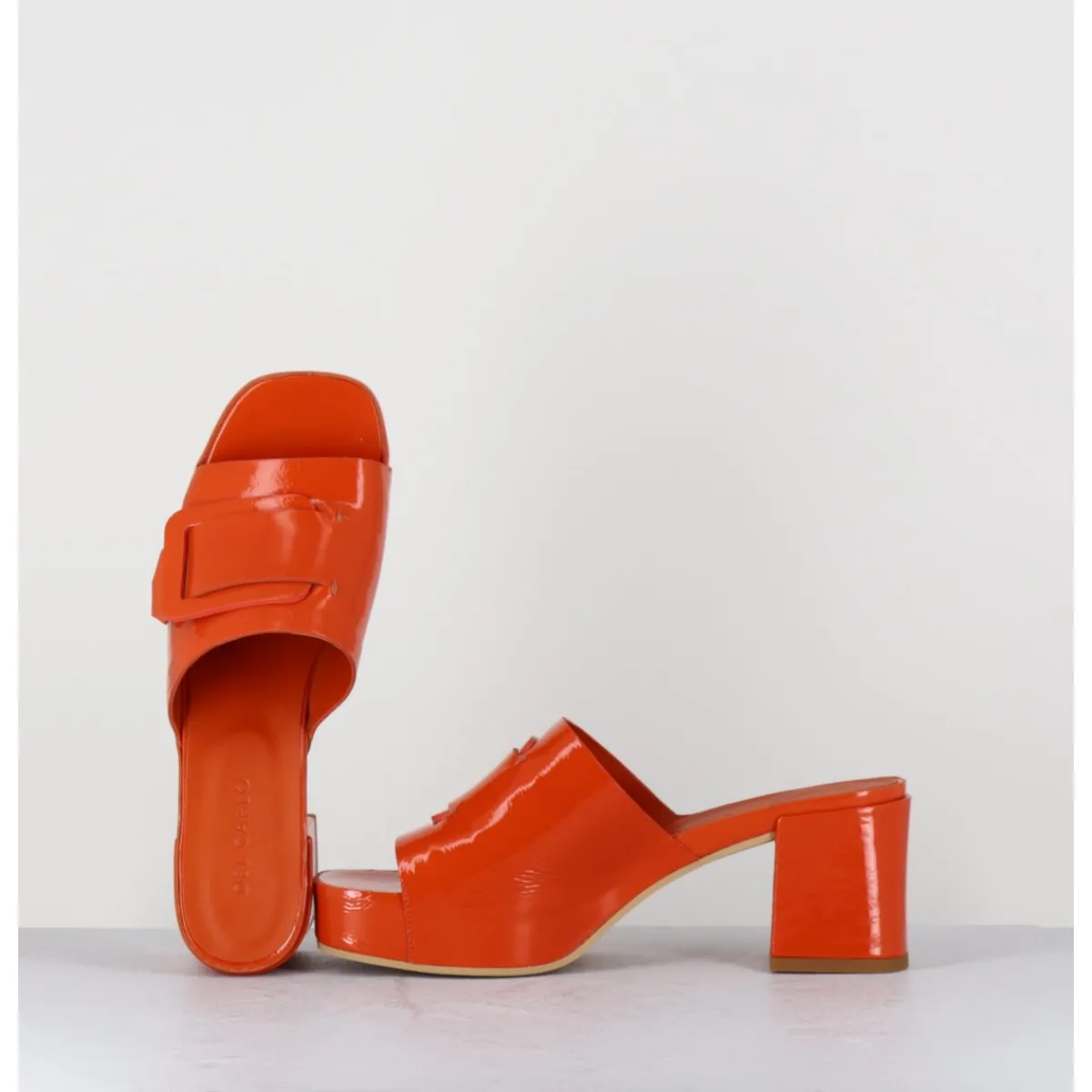 Plateformes^DEL CARLO Mules à plateforme petit talon vernis - 11532 VETRO ORANGE