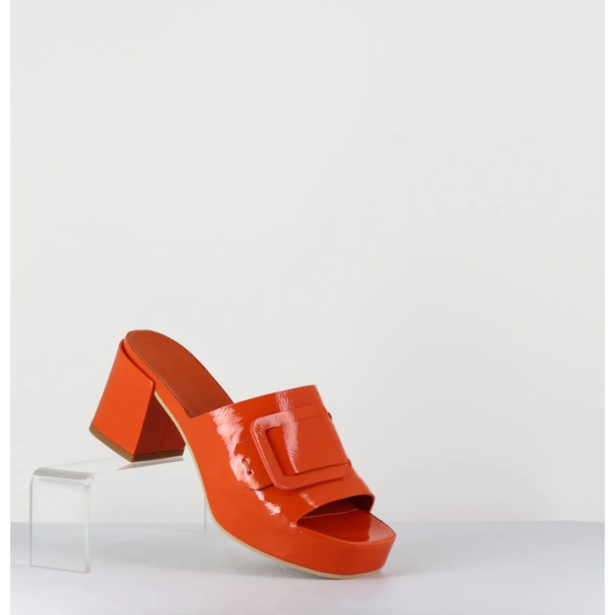 Plateformes^DEL CARLO Mules à plateforme petit talon vernis - 11532 VETRO ORANGE