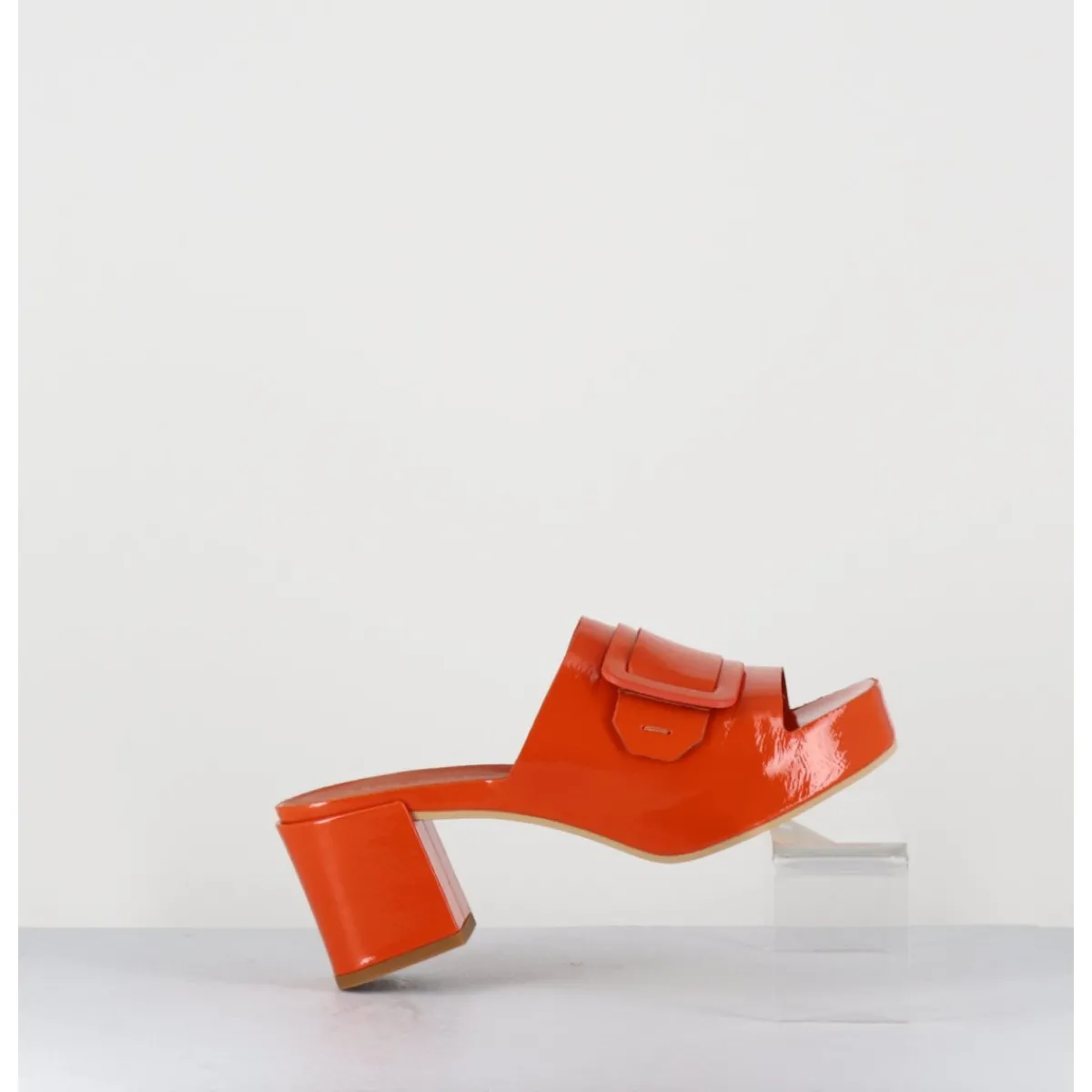 Plateformes^DEL CARLO Mules à plateforme petit talon vernis - 11532 VETRO ORANGE