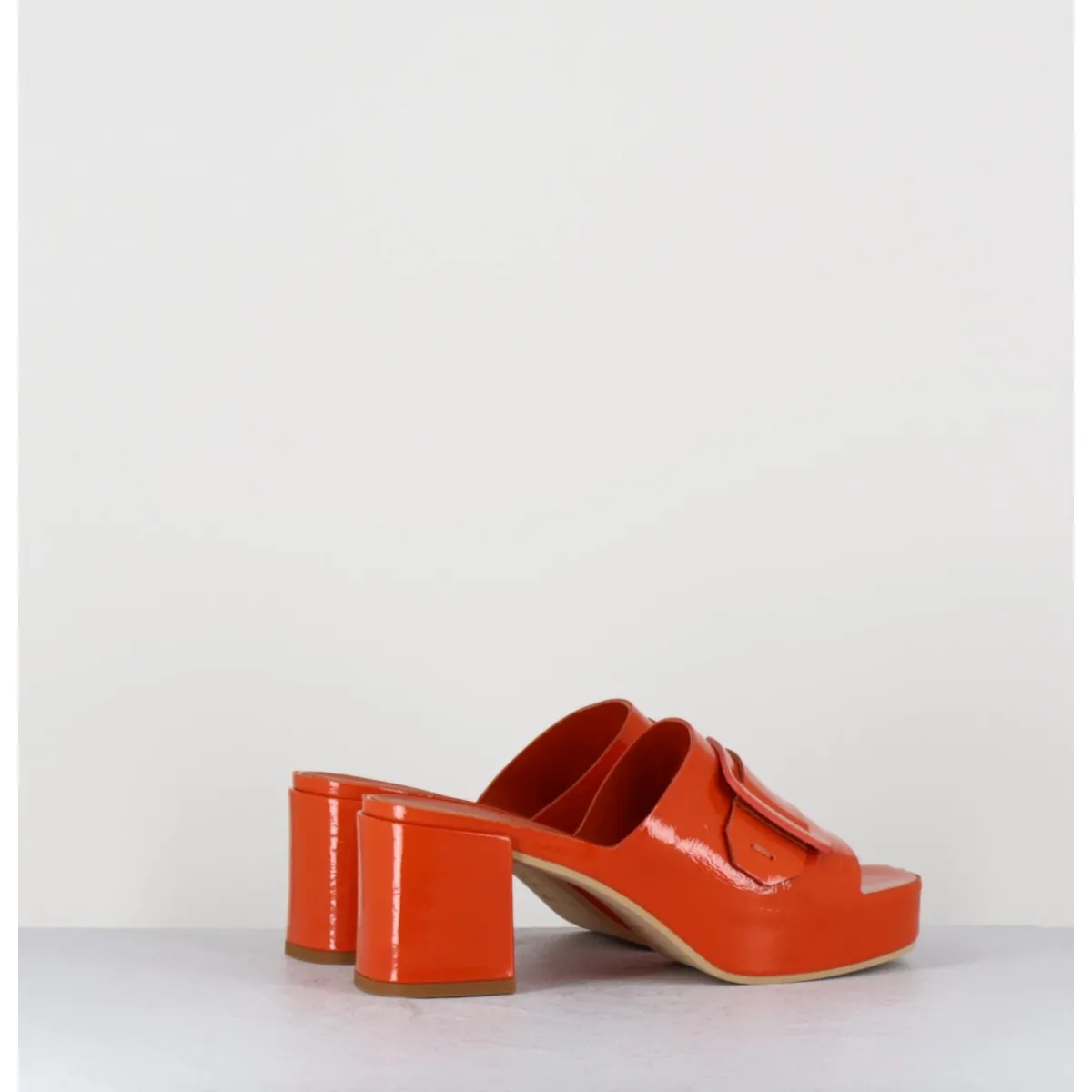 Plateformes^DEL CARLO Mules à plateforme petit talon vernis - 11532 VETRO ORANGE