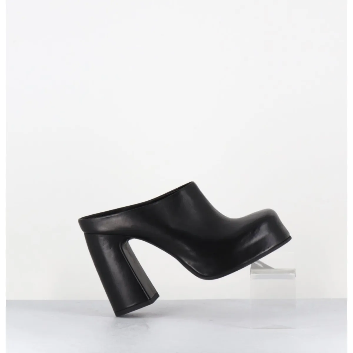 Plateformes^GARRICE LAB Mules à plateforme recouverte talon haut en cuir - VATIK FULAR NERO NOIR