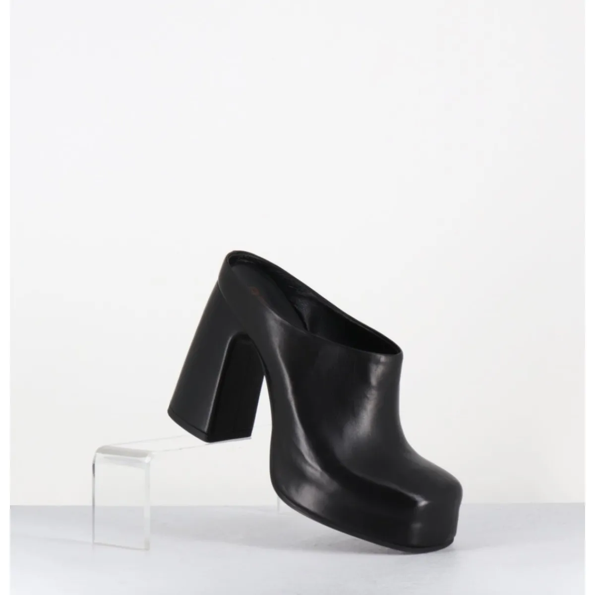 Plateformes^GARRICE LAB Mules à plateforme recouverte talon haut en cuir - VATIK FULAR NERO NOIR