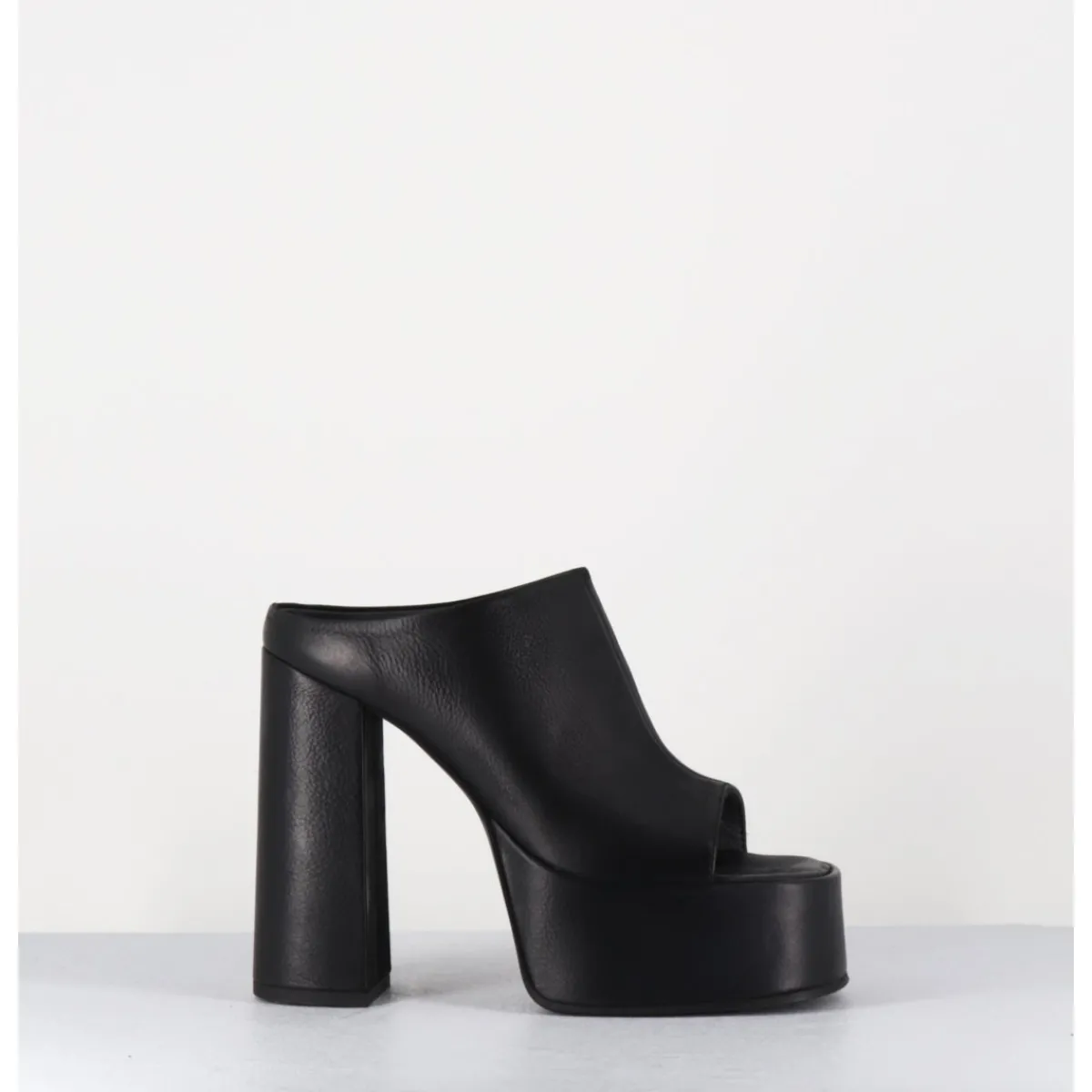 Plateformes^SORT AARHUS Mules à plateforme talon haut en cuir gras - 3765 GAS NERO NOIR